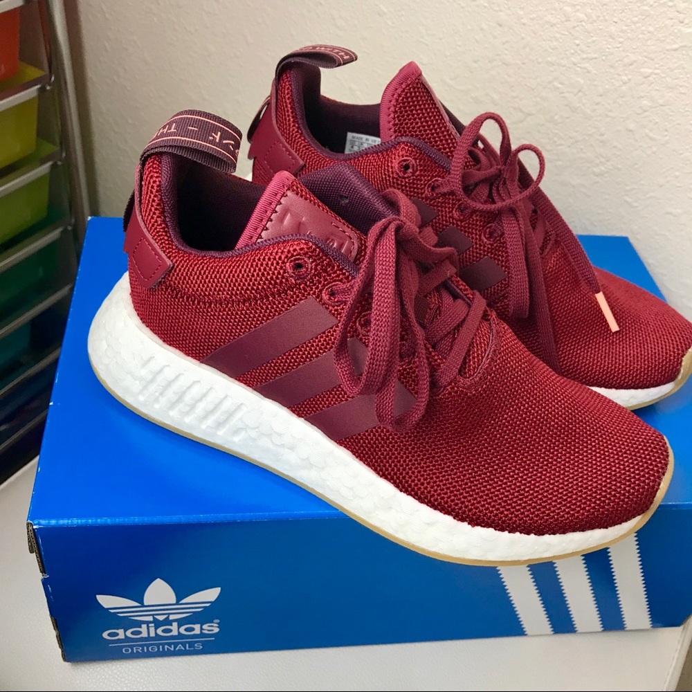Adidas NMD’s BRAND NEW Maroon/ light pink details